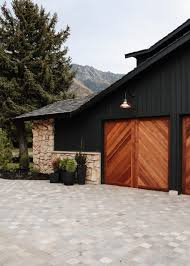 Wood Garage Doors And Copper Exterior