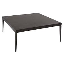 This element of living room design features a large, square top in neutral white finish. Square Coffee Table In Dark Charcoal Wood With Gun Metal Legs