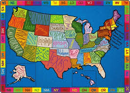 all my america doodle map carpet by