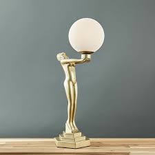 Pair Of Woman Holding Globe Table Lamps