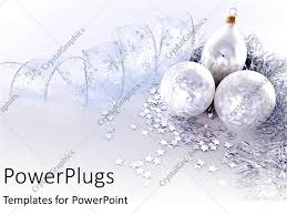 Powerpoint Template Christmas Theme With Silver White Christmas