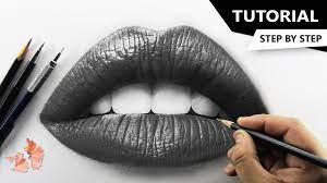 how to draw realistic lips tutorial