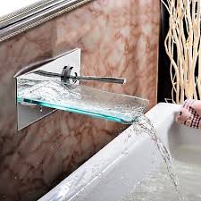 Glass Brass Wall Mount Basin Sink