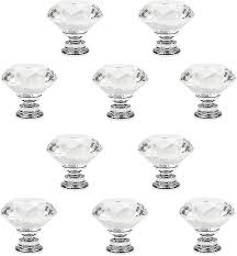 10 Pcs Crystal Glass Cabinet Knobs