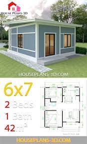 Simple House Design 6x7 With 2 Bedrooms