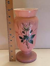 Vintage Hand Painted Bristol Glass Vase