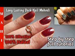 dark nail henna nail mehndi