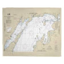 Mi North End Of Lake Michigan Mi Nautical Chart Blanket In