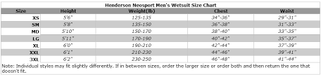 Henderson Wetsuit Size Chart Related Keywords Suggestions