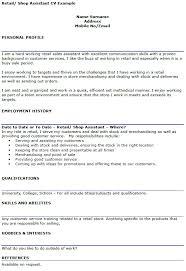 Sales CV Sample Example Resume For Retail