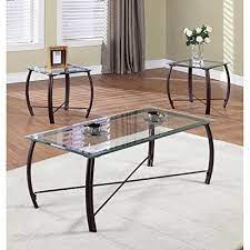 Copper Bronze Metal Frame Coffee Table