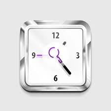 Metal Square Clock Icon Vector
