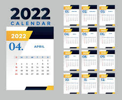 calendario 2022 abril feliz año nuevo