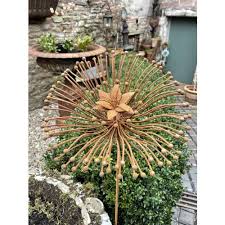 Rusty Flower Garden Stake 343 Wire