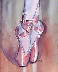 Pink Pointe Shoes 11x14 Watercolor