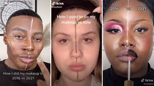 tiktok s 2016 vs 2021 makeup challenge