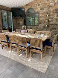 Teak Outdoor Dining Table Set For 8 Or
