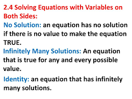 2 4 Solving Equations With Variables On
