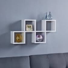 Danya B Cubby Chessboard Wall Shelf White