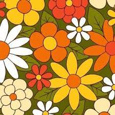 1960s flowers fabric wallpaper and