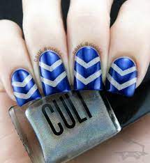Blue and gray nail designs