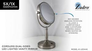 dual sided led lighted vanity mirror 5x