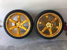 Ask how much if you dropped off wheels, then as a couple tire shops for unmount and mount cost. Volk Racing Te37 Ultra Porsche 5x130 Wheels Custom Powder Coated To 24k Gold 6speedonline Porsche Forum And Luxury Car Resource