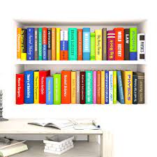3D Bookcase Study Room Decoration Wall ...