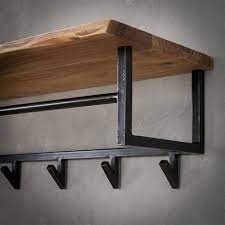 Wooden Coat Rack Tommy Wall Shelf With