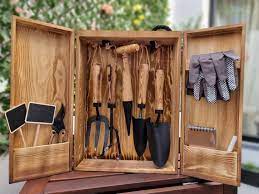 Buy Wooden Burnt Effect Garden Tool Box