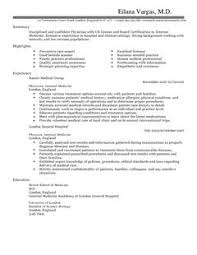 Physician Resume samples   VisualCV resume samples database