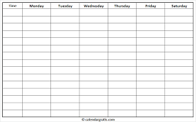 printable weekly schedule template for