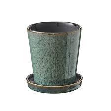 Saucers and green houses benefits. Bitz Gastro Green Black Flower Pot Herb Pot With Saucer D 10 Cm H 10 5 Cm