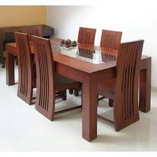 Glass Top Wooden Dining Table In Dhule