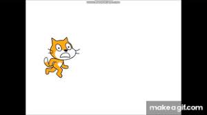 scratch cat falling down the stairs on