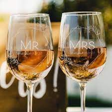Wedding Wine Glasses Engraved Wine