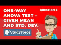 anova testing given mean and standard