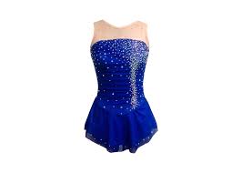 Womens Lycra Beaded Figure Skating Dress With Mesh Accents