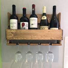 Wall Mounted Wine Rack Glass Holder 4