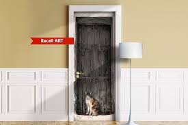Cat In Door Mural For Door Wall Fridge