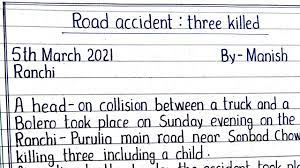 report writing road accident road