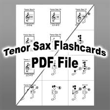 Tenor Sax Printable Pdf Flashcards