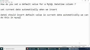 mysql datetime column