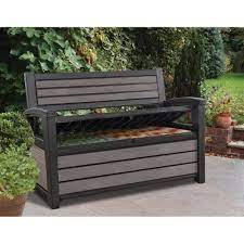 Outdoor Storage Bench Deck Box Wooden