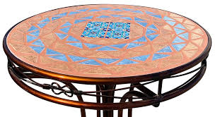 metal and tile top bistro table patio