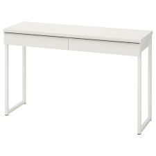 The fern white gloss desk has a thick desk top with 2 chunky solid legs. Besta Burs High Gloss White Desk 120x40 Cm Ikea