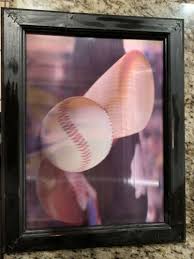 baseball holographic black wooden frame