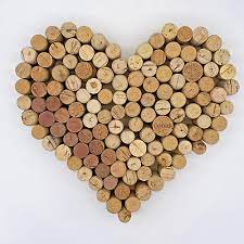 Handmade Wine Cork Heart Bulletin Board