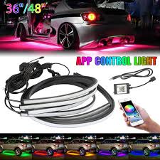 4 Pcs App Control Led Under Car Tube Underglow Neon Strip Lights Kit Car Underglow Underbody