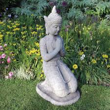 Praying Thai Buddha Stone Garden Statue